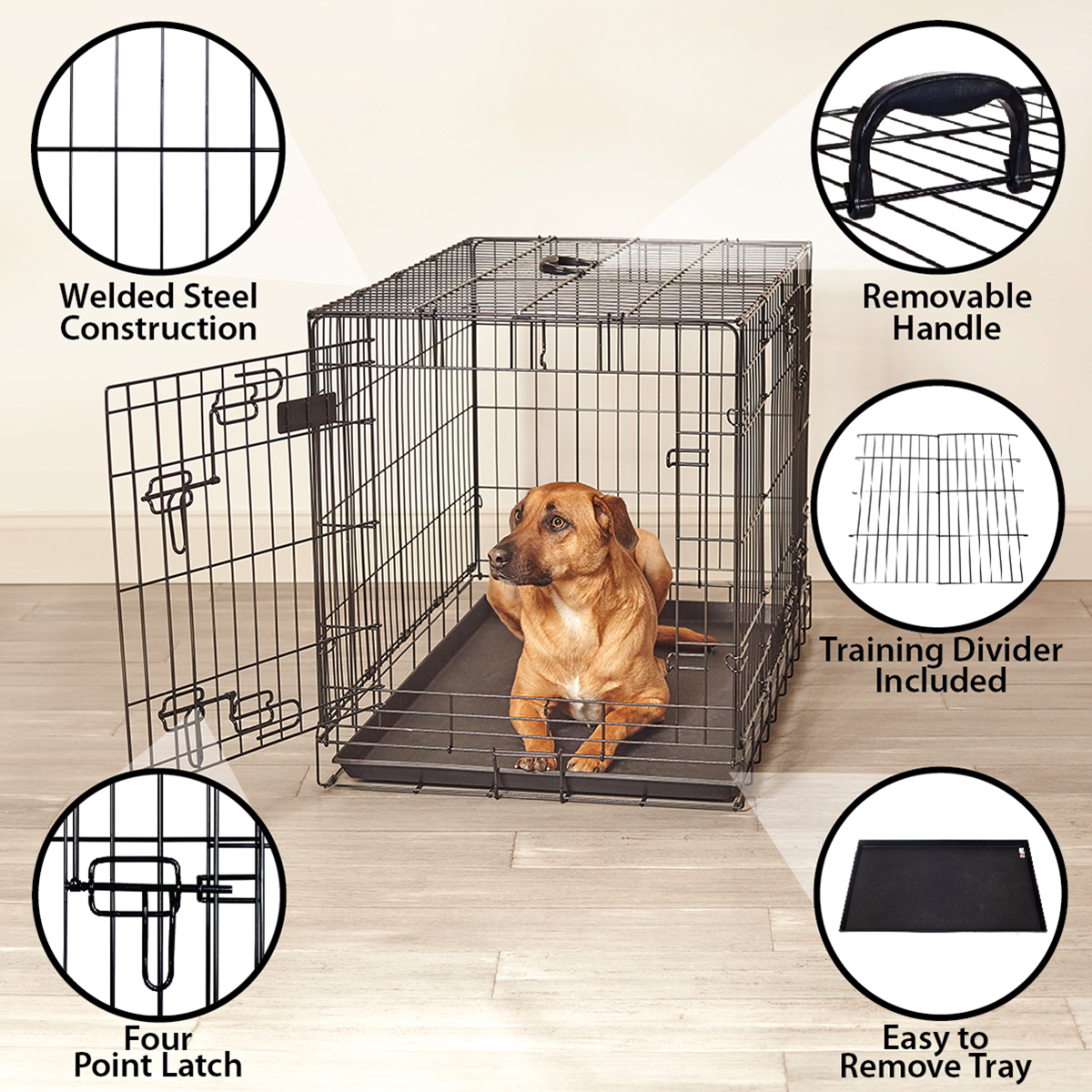 Large Wire Pet Crate - Pet Kennels, Crates, Playpens, Pet Sentinel Products