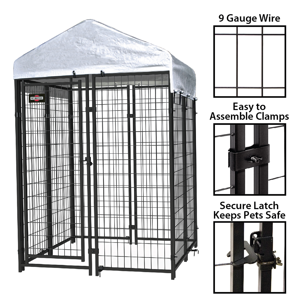 6ft H x 4ft W x 4ft D Welded Mesh Kennel Kit Pet Kennels, Crates